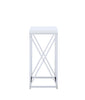 Edmund Accent Table with X-cross Glossy White and Chrome