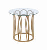 Monett Round End Table Chocolate Chrome and Clear
