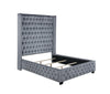 Rocori Eastern King Wingback Tufted Bed Grey