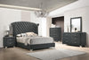 Melody Queen Wingback Upholstered Bed Grey