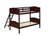 Arlo Twin Over Twin Bunk Bed with Ladder Espresso