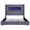 Tisdall California King, E.King & Queen Bed Grey, Black & Queen