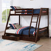 Emilee Twin/Full Bunk Bed White, Grey, Espresso, & Black