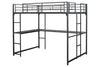 Cybill Full Loft Bed White, Silver, & Black