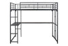 Cybill Full Loft Bed White, Silver, & Black