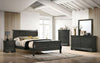 Louis Philippe Cal.King Bed Black & Grey