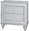 Galaxy Home Amber 2 Drawer Nightstand in Silver GHF-808857994028