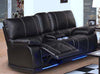 Galaxy Home Electron Power Recliner Loveseat in Black GHF-808857589897