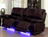 Galaxy Home Electron Power Recliner Loveseat in Brown GHF-808857884008