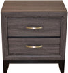 Galaxy Home Hudson 2 Drawer Nightstand in Foil Grey GHF-808857696809