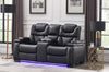 Galaxy Home Lexus Power Reclining Loveseat in Black GHF-808857839275