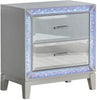Galaxy Home Luxury 2 Drawer Nightstand in Silver GHF-808857956637