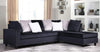 Galaxy Home Martha Reversible Sectional Sofa in Black GHF-808857834874