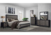 LISBON GREY/BLACK KING BED, DRESSER, MIRROR AND NIGHTSTAND
