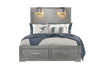 TIFFANY SILVER QUEEN BED WITH LAMPS