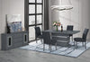 MONACO DARK GREY DINING TABLE AND 8 MONACO DARK GREY DINING CHAIRS