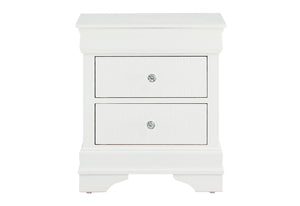 POMPEI METALLIC WHITE NIGHTSTAND image