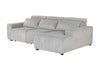 U5945 GREY RIGHT ARM FACING CHAISE WITH 1 PILLOW image