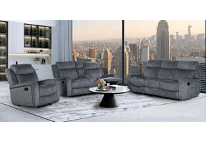 U6024 DARK GREY 9 RECLINING SOFA/CONSOLE RECLINING LOVESEAT/GLIDER RECLINER image