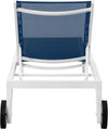 Nizuc Navy Mesh Waterproof Fabric Outdoor Patio Aluminum Mesh Chaise Lounge Chair
