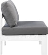 Nizuc Grey Waterproof Fabric Outdoor Patio Aluminum Armless Chair