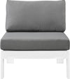Nizuc Grey Waterproof Fabric Outdoor Patio Aluminum Armless Chair