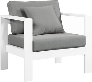 Nizuc Grey Waterproof Fabric Outdoor Patio Aluminum Arm Chair image