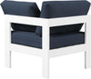 Nizuc Navy Waterproof Fabric Outdoor Patio Aluminum Corner Chair