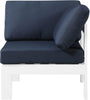 Nizuc Navy Waterproof Fabric Outdoor Patio Aluminum Corner Chair