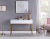 Pandora White Laquer with Gold Console Table