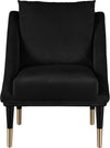 Elegante Black Velvet Accent Chair