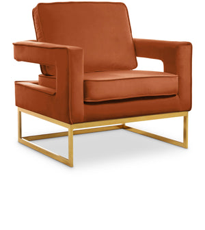Noah Cognac Velvet Accent Chair image