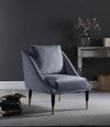 Elegante Grey Velvet Accent Chair