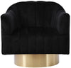 Farrah Black Velvet Accent Chair