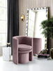 Selena Pink Velvet Accent Chair and Ottoman Set