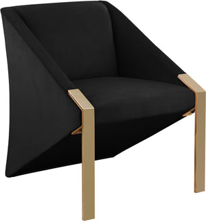 Rivet Black Velvet Accent Chair image