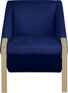 Rivet Navy Velvet Accent Chair