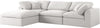 Serene Cream Linen Fabric Deluxe Cloud Modular Sectional