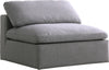 Serene Grey Linen Fabric Deluxe Cloud Armless Chair image