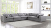 Serene Grey Linen Fabric Deluxe Cloud Modular Sectional