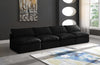 Plush Black Velvet Standard Cloud Modular Sofa