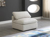 Plush Cream Velvet Standard Cloud Modular Armless Chair