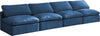 Plush Navy Velvet Standard Cloud Modular Sofa