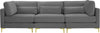 Julia Grey Velvet Modular Sofa (3 Boxes)