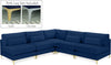 Julia Navy Velvet Modular Sectional (5 Boxes)