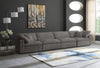 Cozy Grey Velvet Cloud Modular Sofa