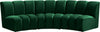 Infinity Green Velvet 3pc. Modular Sectional image