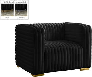 Ravish Black Velvet Chair image