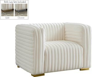 Ravish Cream Velvet Chair image