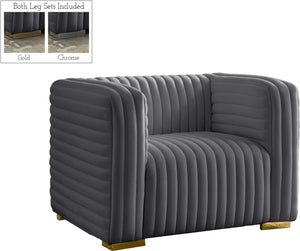 Ravish Grey Velvet Chair image
